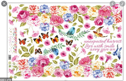 WALL STICKERS 60X90 XL8202 HANGING COLORFUL ROSES