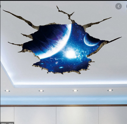 3D Space Nebula Roof Floor Decorative Vinyl Wall Stickers Funny Art Wall Decals Mural for Kids Rooms Bedroom Home Decor XL8306