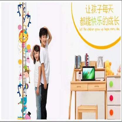 Kids Growth Chart Height Measurement Sticker Cute Animal for Kids Room School Decoration Wall Sticker