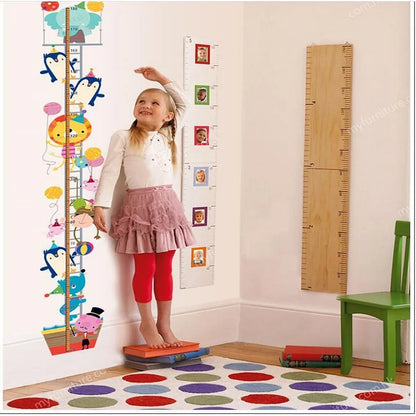 Kids Growth Chart Height Measurement Sticker Cute Animal for Kids Room School Decoration Wall Sticker