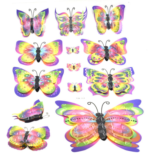 Pack of 10 colorful butterflies