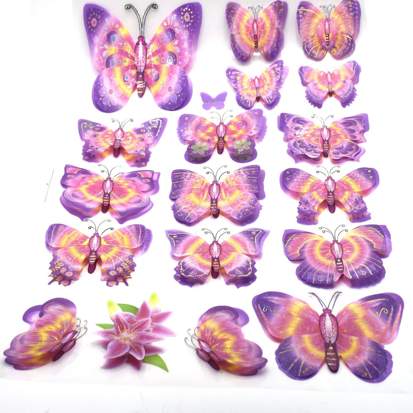 Pack of 10 colorful butterflies
