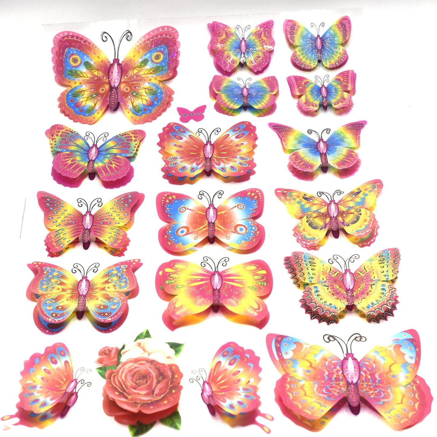 Pack of 10 colorful butterflies
