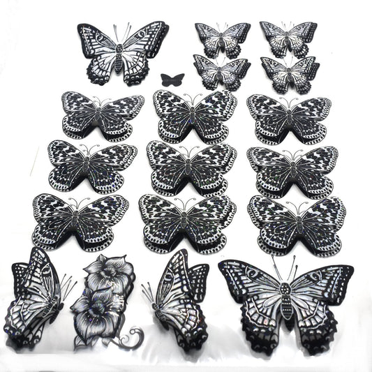 Room decor 3D black butterflies