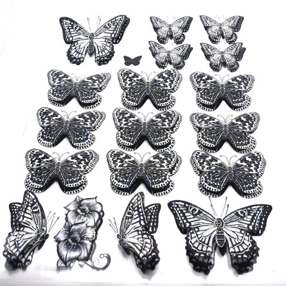 Room decor 3D black butterflies