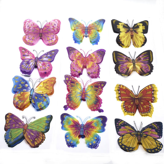 Pack of 12 multi colorful butterflies