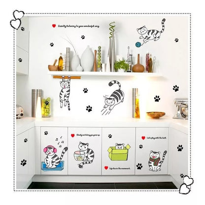 Sk9049 Small Naughty Cat Wall Sticker