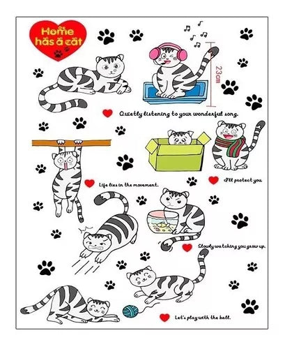 Sk9049 Small Naughty Cat Wall Sticker