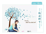 Asmi Collections Wall Stickers Blue Tree and Flowers AY9026B