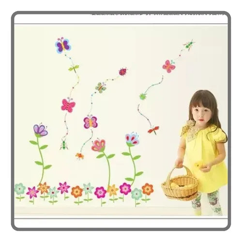 Ay7042 Colorful Flowers wall sticker child role of children diy adhesive art mural picture poster removable vinyl decoration wallpape
