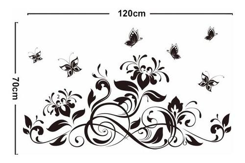 Black blossom and Butterfly wall Sticker jm7164