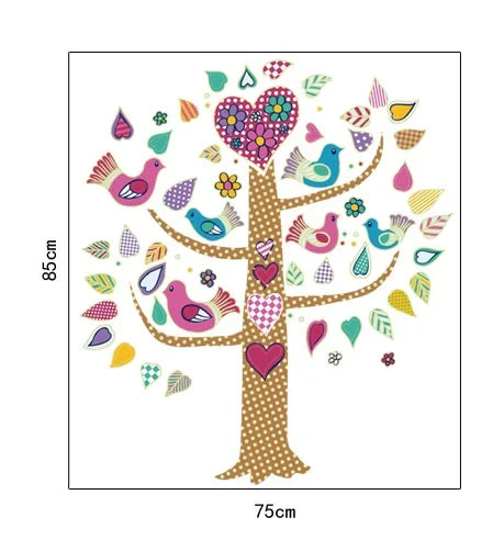 Glow in the Dark Wall Stickers - Tree with Birds  ABQ9617