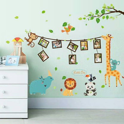Cartoon Animal Style Photo Frame Children Bedroom Decorative Wall Stickers SK9206 Size:60x90cm