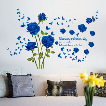 SK9195B Fashion Rose Flower Wall Sticker