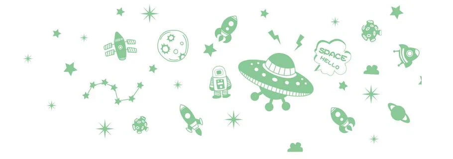 The Decal House Fun Luminous Space UFO Decals