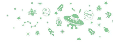 The Decal House Fun Luminous Space UFO Decals