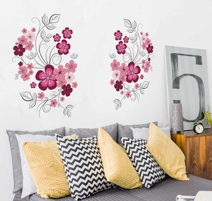 Removable Vinyl Wall Stickers Flowers Living Room TV/Sofa Background Home Decoration Wall Decals 60*90cm JM7151
