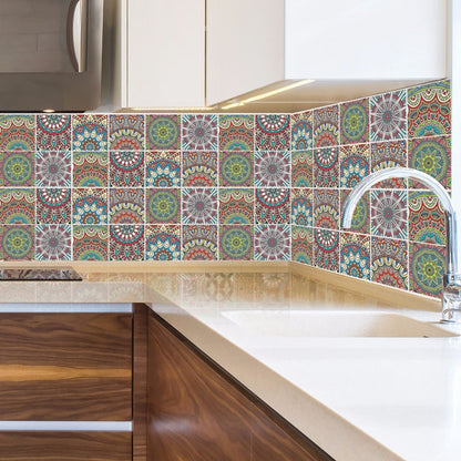 Premium Mosaic Self Adhesive Wallpaper Sticker, PVC 2D Waterproof Oilproof Ceramic Tiles Stickers Toilet Tile Wall Paper Wall Tiles 8"x8" (6 Sheets)  JM710