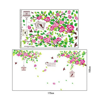 WALLSTICKER 60X90 AY1916A PINK  HIBISCUS WALSTIKER