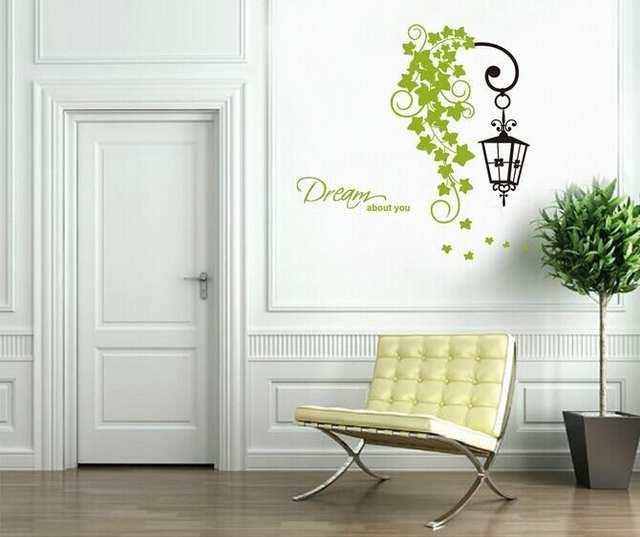 ay7183 street leaves wall decal wallsticker decoration 50x70cm
