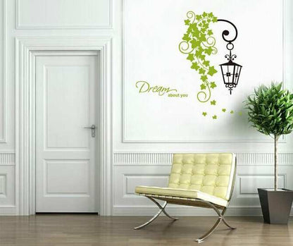 ay7183 street leaves wall decal wallsticker decoration 50x70cm