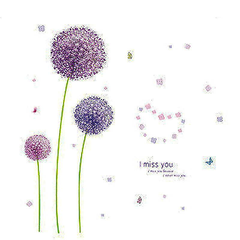 Flowers wall stickers - Dandelions - Butterflies ay7129