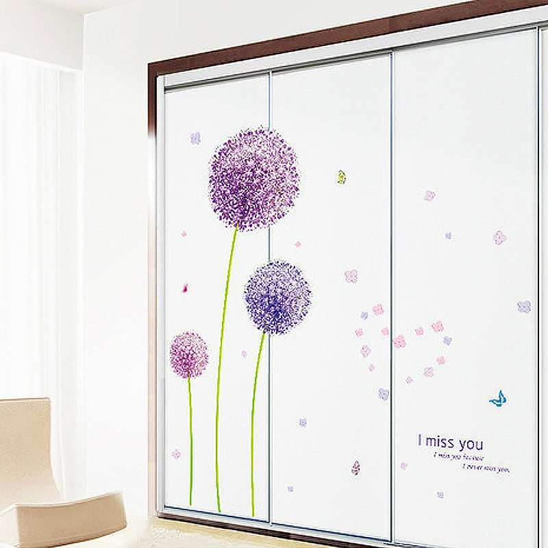 Flowers wall stickers - Dandelions - Butterflies ay7129