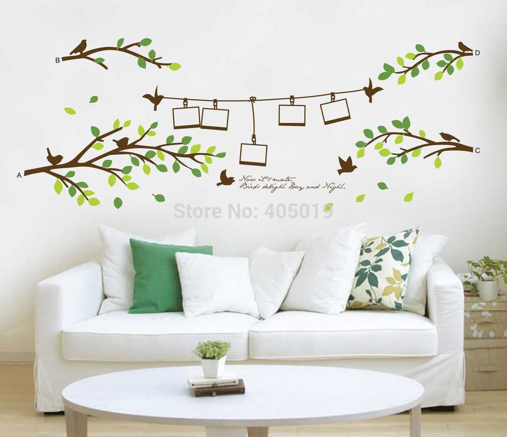 AY830 Photo Frame Tree Wall Stickers Home Decor Quotes English DIY Quality SGS Removable PVC Mixable