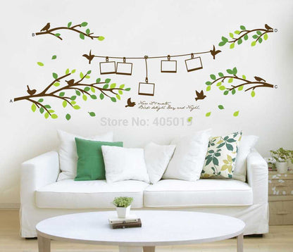 AY830 Photo Frame Tree Wall Stickers Home Decor Quotes English DIY Quality SGS Removable PVC Mixable