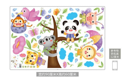 XL8206 in the rain of the flying animal wall stickers children room kindergarten cartoon waterproof decorative wallpaper.