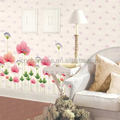 Ay928 China Supplier Removable Beautiful Flower Vinyl Wall Paper Sticker For Room Decoration