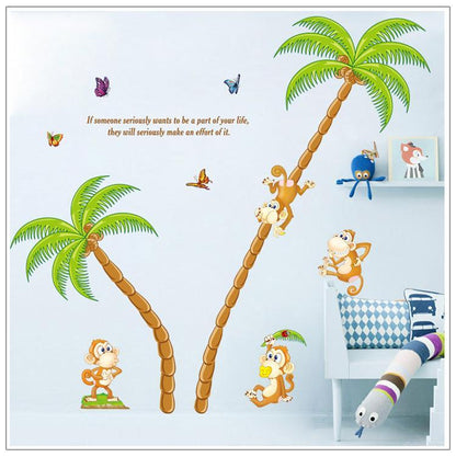 wall sticker XL8110 Árbol mono animales de dibujos animados inicio decoración de la casa pegatinas de pared de vinilo kids niño salón dormitorio diy arte mural decor decal