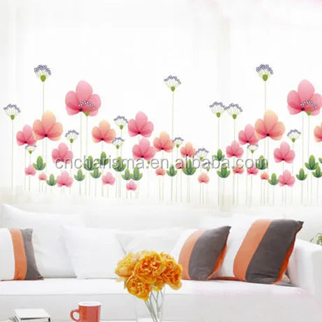 Ay928 China Supplier Removable Beautiful Flower Vinyl Wall Paper Sticker For Room Decoration