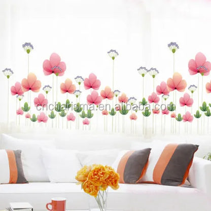 Ay928 China Supplier Removable Beautiful Flower Vinyl Wall Paper Sticker For Room Decoration