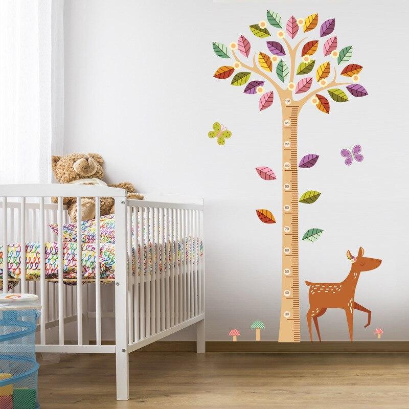 JM7187 High quality cute wall stickers tree kids height measure sticker for baby room/nursery 60*90 cm