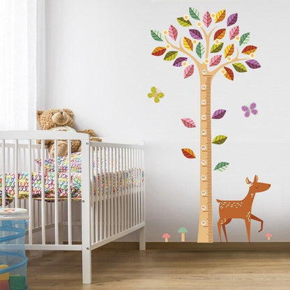 JM7187 High quality cute wall stickers tree kids height measure sticker for baby room/nursery 60*90 cm
