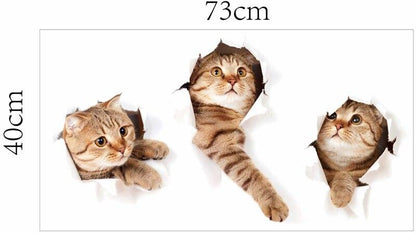 3D Cute Cat Wall Stickers xh6215