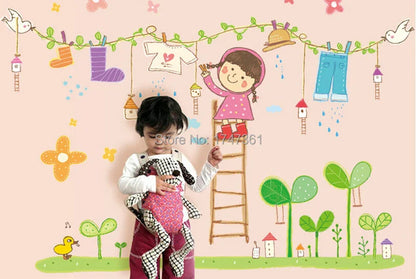 Wall stickers for children rooms background bedroom wall stickers decoration kindergarten classroom wall sticker ropes AY9143