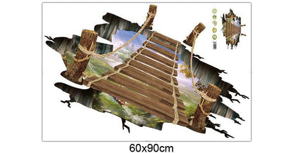 Cheap Wall Stickers 60X90 Xl8129 Wood Bridge Floor Walstiker Wallsticker Guaranteed Ori