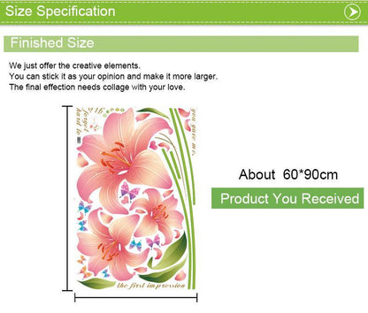 Living room wall creative floral stickers XL8135 rain flower removable wall stickers