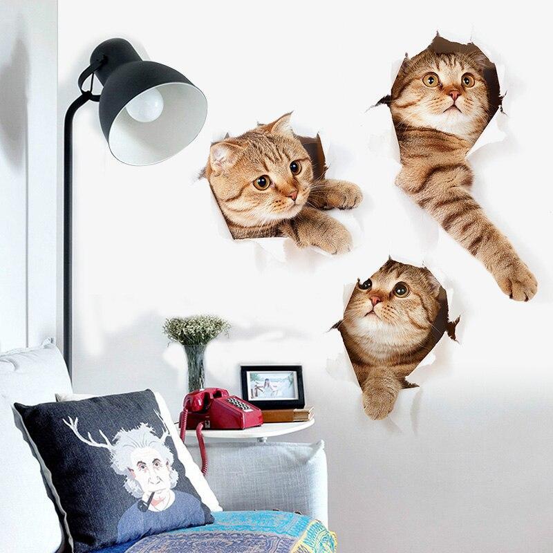 3D Cute Cat Wall Stickers xh6215