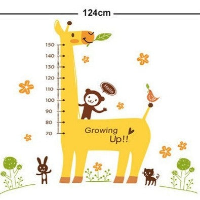 JM7205 Giraffe Growth Chart Height Wall Sticker Removable Home Decors Decal Art DIY Decorations Paper