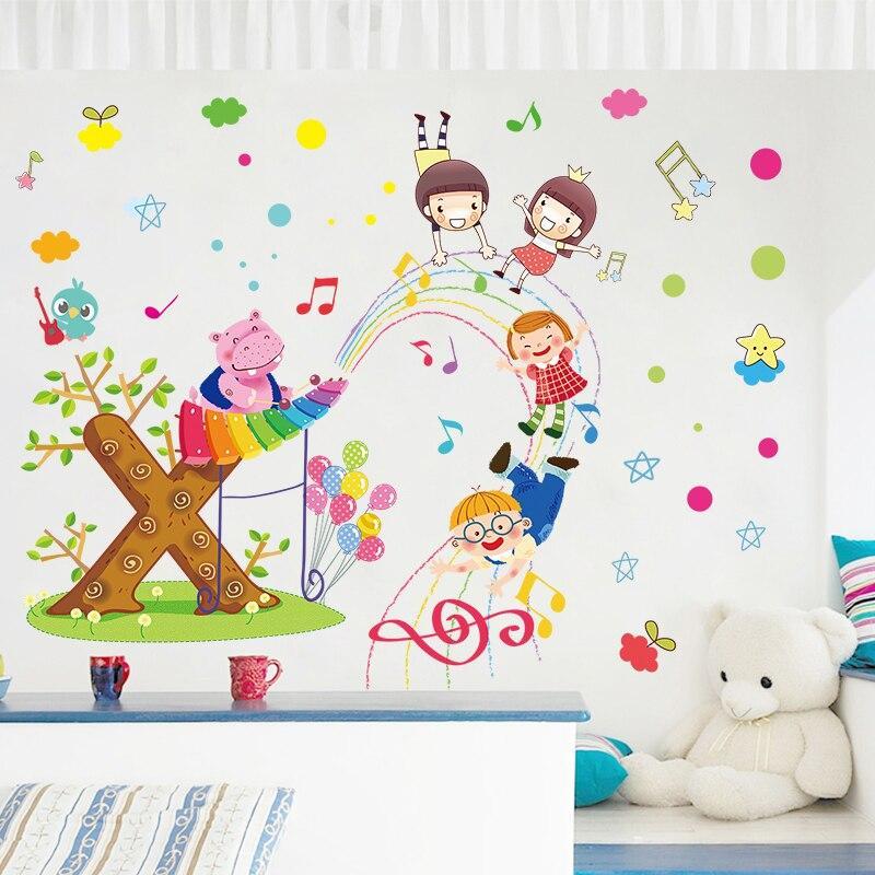Music Hippopotamus XL8216 (90x60) - Wall Sticker / Wall Sticker