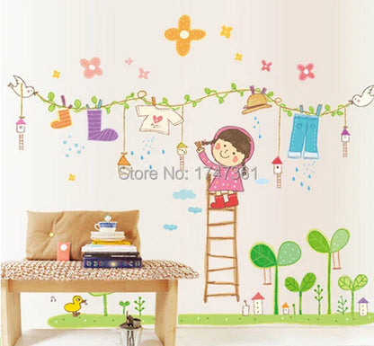 Wall stickers for children rooms background bedroom wall stickers decoration kindergarten classroom wall sticker ropes AY9143