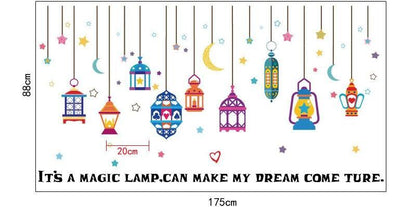 SK9148 Nursery Kids Room Decor Wall Decal Colorful Magic Lamp Sticker