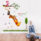 Tc1067 Hot cartoon Winnie Pooh friends tree wall stickers for kids room boy home decor wall decals nursery decoration wall poster gift