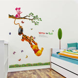 Hot cartoon Winnie Pooh friends tree wall stickers for kids room boy home decor wall decals nursery decoration wall poster gift