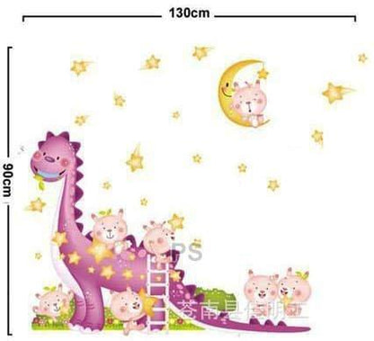 XL8130 PURPLE DINO BOY WALLSTICKER WALL STICKER ANIMAL WALL STICKER
