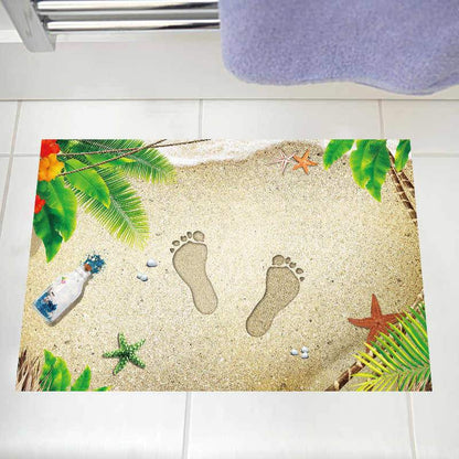 3D solid beach footprints, floor stickers, door mats, PVC waterproof XH9298