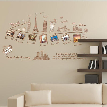 Large Size Wall Decal Creative Combination World Travel Wall Stickers for Home Decoration ay9011